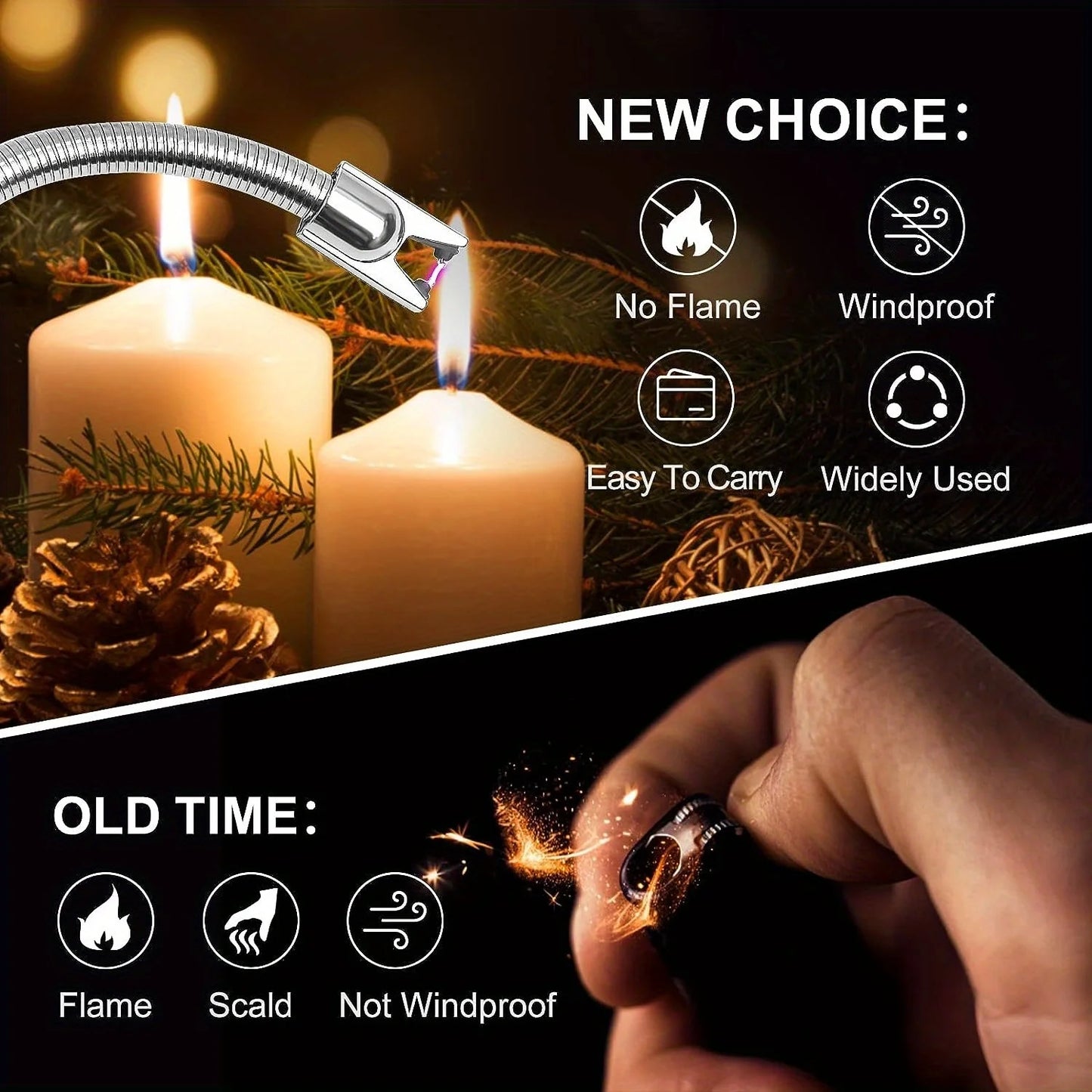 3pcs Rechargeable Electric Lighters, TYPE-C Plasma Arc Kitchen Lighter, Windproof Arc Lighter, Candle Lighter, BBQ Grill Lighter