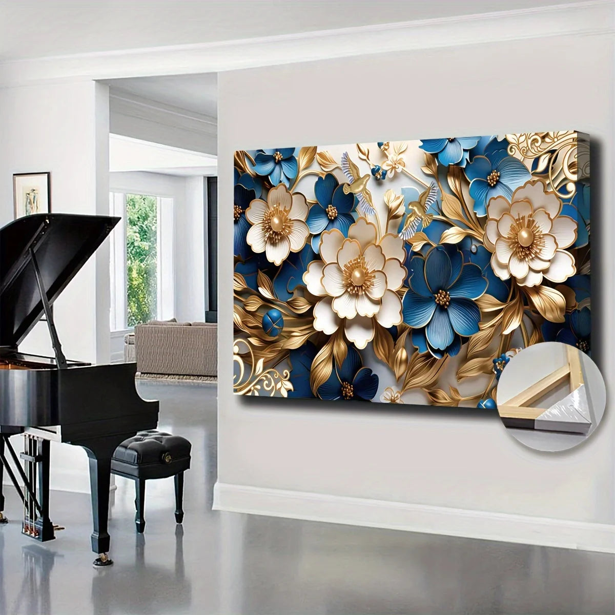 Canvas Wall Art Filled with Floral Symphony
Suitable for Living Room Bedroom Home Office Kitchen Dining Room Wall Decoration