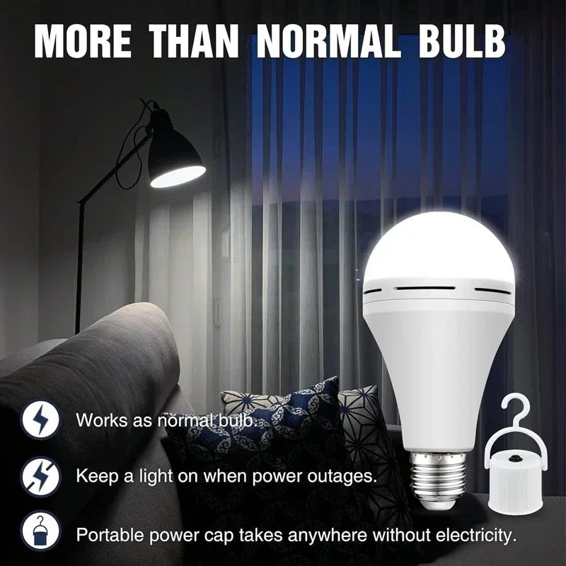 LED Rechargeable Light Bulb 7w 9w 12w 15w 85-265V
Emergency Bulb Portable Hanging Camping Lamp for Tent
Home Power Failure Porch