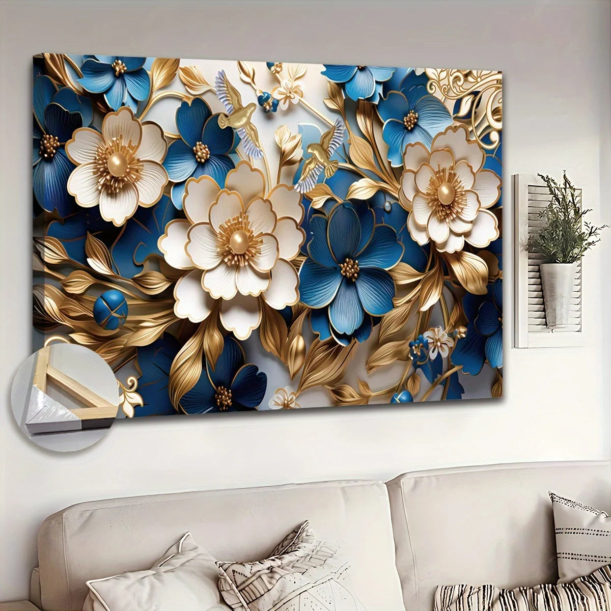 Canvas Wall Art Filled with Floral Symphony
Suitable for Living Room Bedroom Home Office Kitchen Dining Room Wall Decoration
