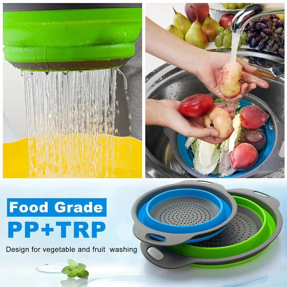 Silicone Folding Drain Basket
Fruit Vegetable Washing Basket
Foldable Strainer Colander Collapsible Drainer
Kitchen Storage Tool