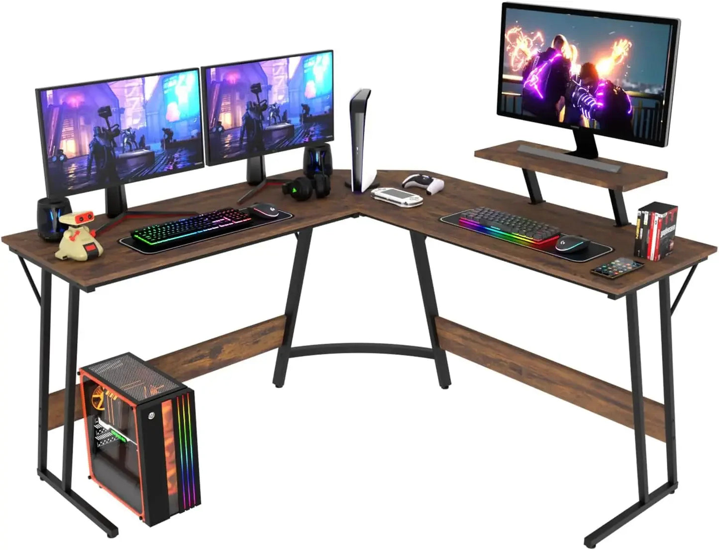 L Shaped Desk Corner Gaming Desk Computer Desk with Large Desktop Studying and Working for Home and Work Place