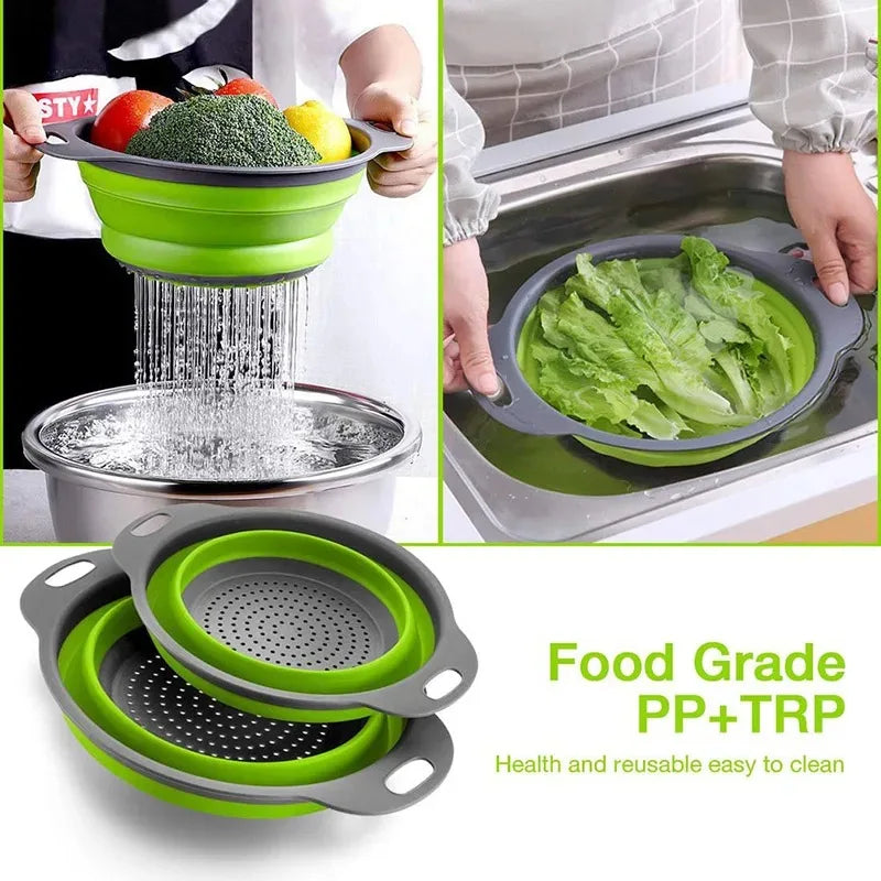 Silicone Folding Drain Basket
Fruit Vegetable Washing Basket
Foldable Strainer Colander Collapsible Drainer
Kitchen Storage Tool