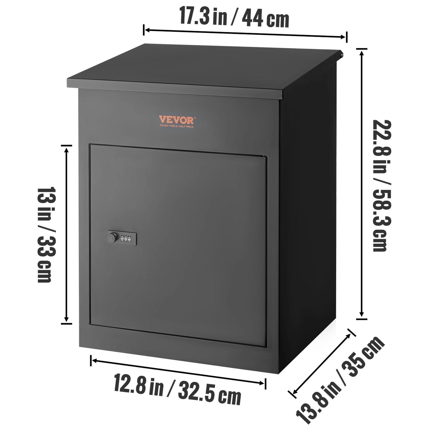 SucceBuy Wall Mounted Anti-theft Mailbox Waterproof Package Delivery Boxes for Outside Large Storage locking Mailbox for Home