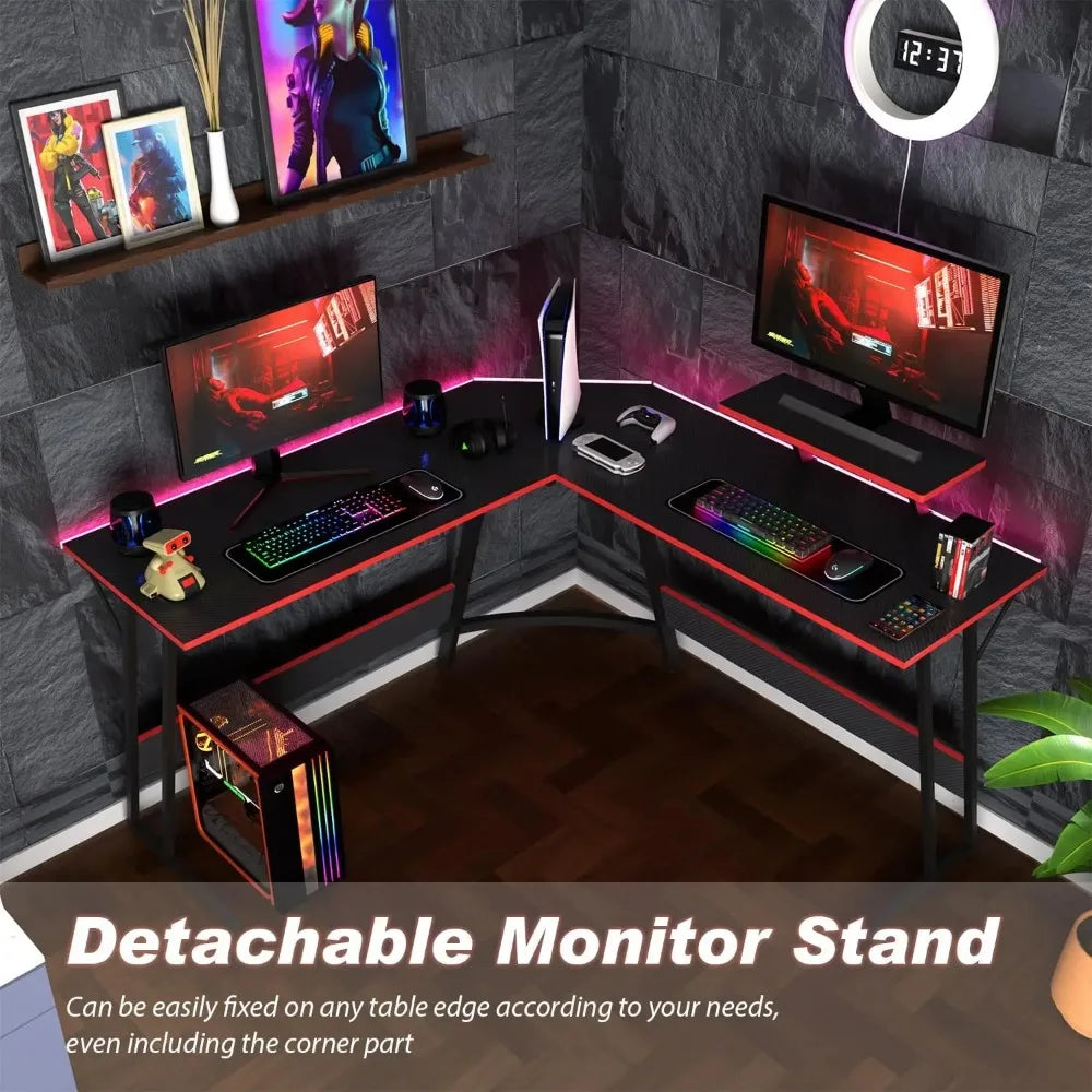 L Shaped Desk Corner Gaming Desk Computer Desk with Large Desktop Studying and Working for Home and Work Place