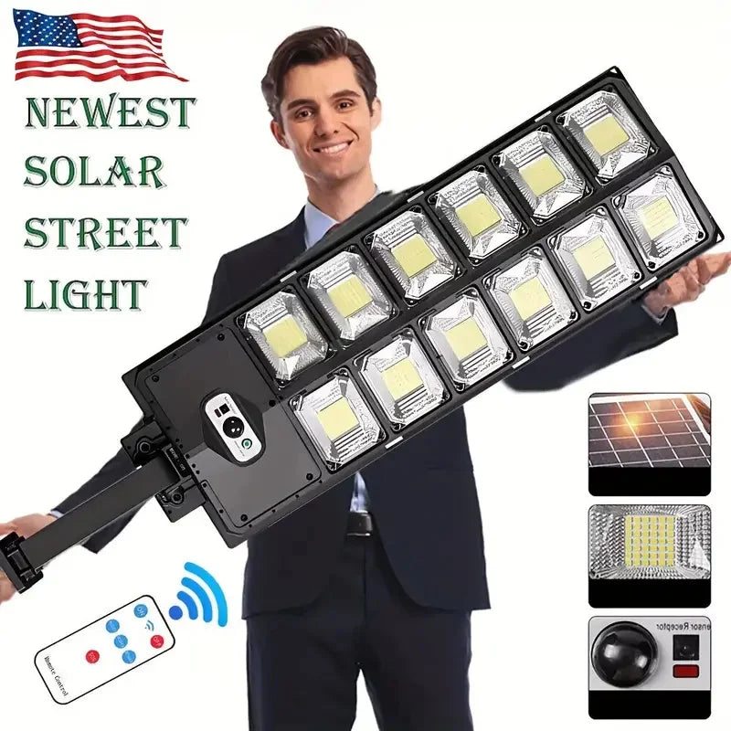 504 LED ultra-Bright Solar Street light
Wide Angle Motion Sensor,
Remote-control,Energy-Efficient, Waterproof