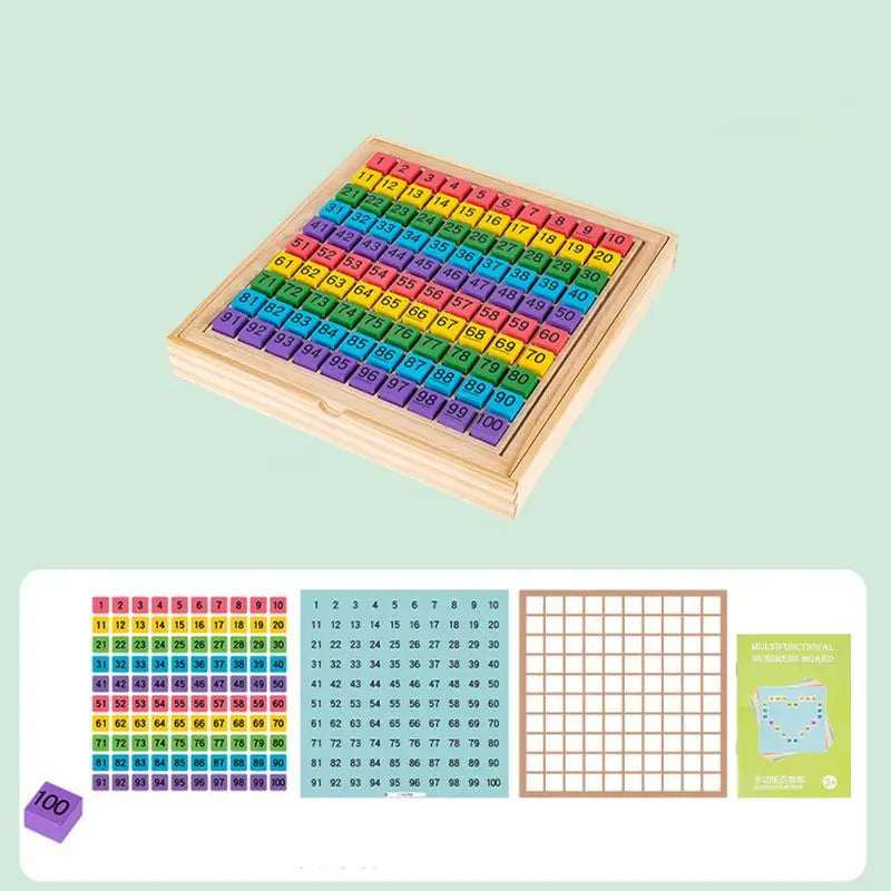Math Hundred Board 1-100 Consecutive Numbers Learning Toy for Kids Preschool Educational Counting Game for 3 Years Old