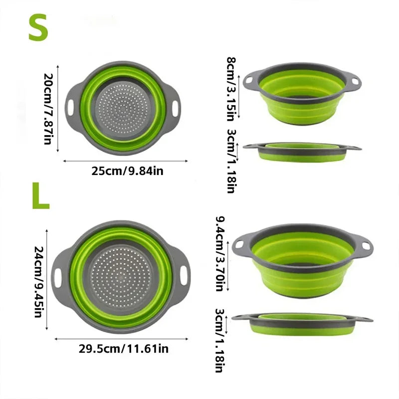 Silicone Folding Drain Basket
Fruit Vegetable Washing Basket
Foldable Strainer Colander Collapsible Drainer
Kitchen Storage Tool