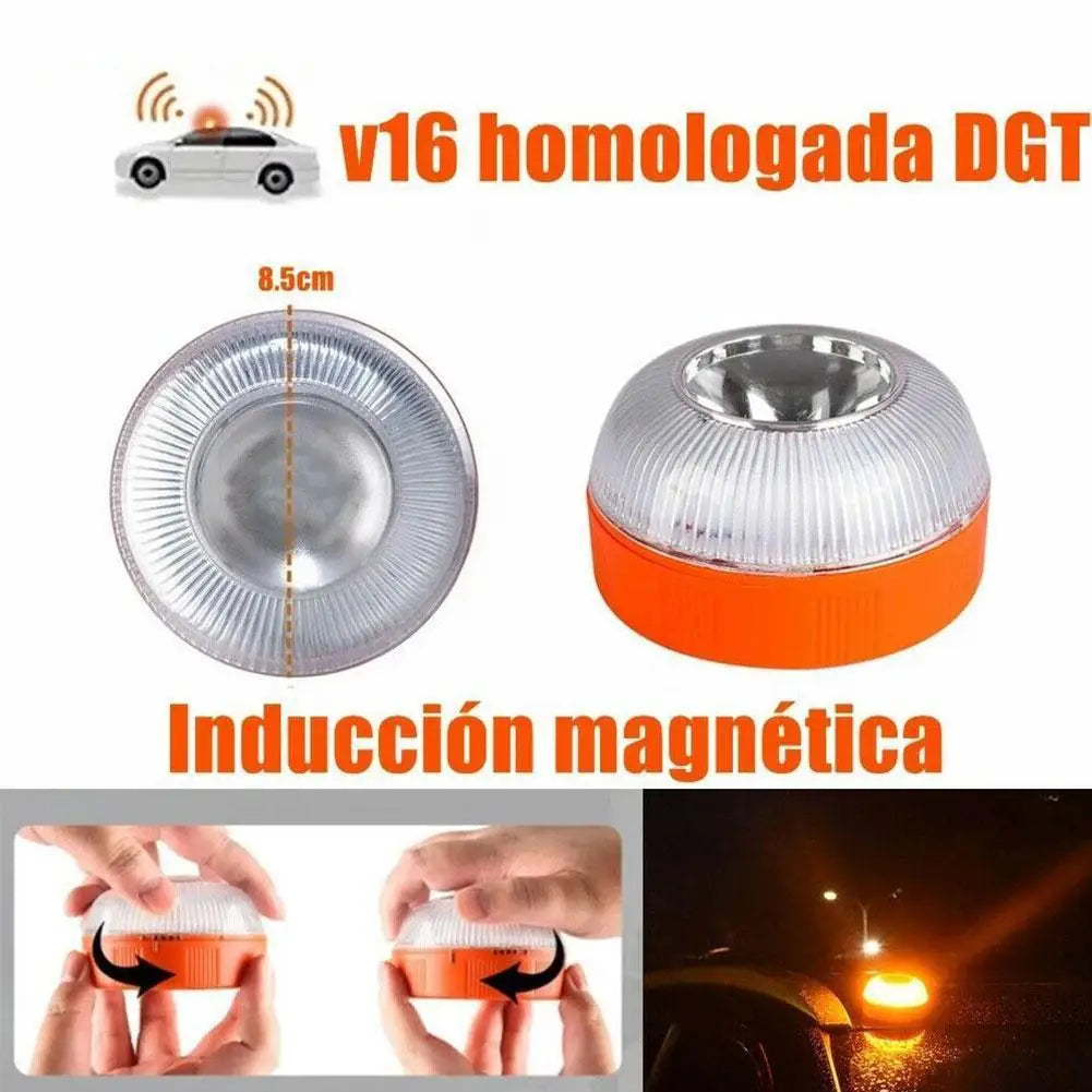 Rechargeable V16 Explosion Flashing Light LED Emergency Help Flash Light Magnetic Induction Strobe Flashing Warning Light