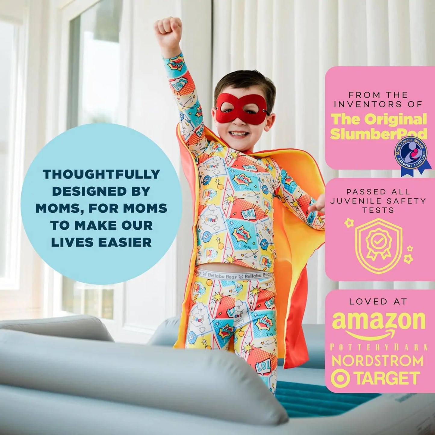 Inflatable Toddler Travel Bed - Portable Kids Air Mattress with Safety Bumpers - Perfectly Sized Ideal for Travel or Home
