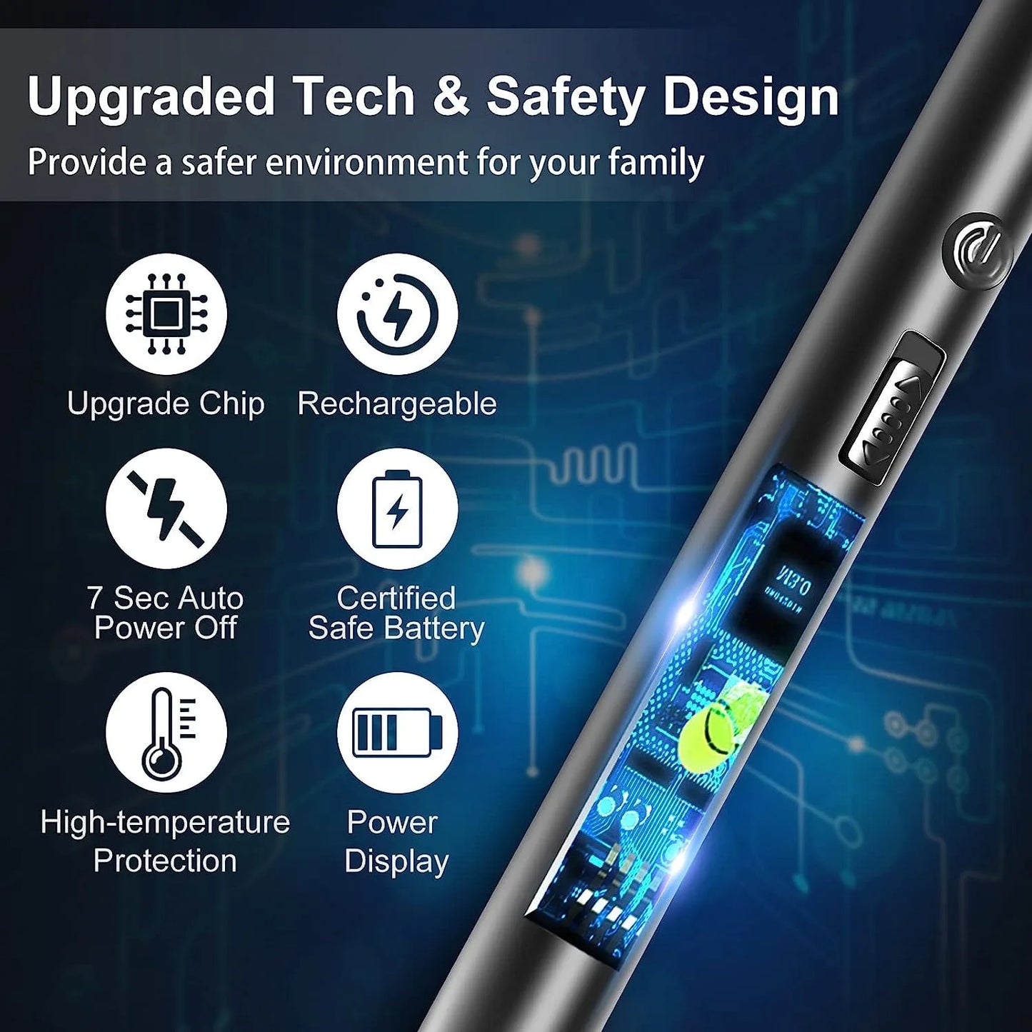 3pcs Rechargeable Electric Lighters, TYPE-C Plasma Arc Kitchen Lighter, Windproof Arc Lighter, Candle Lighter, BBQ Grill Lighter