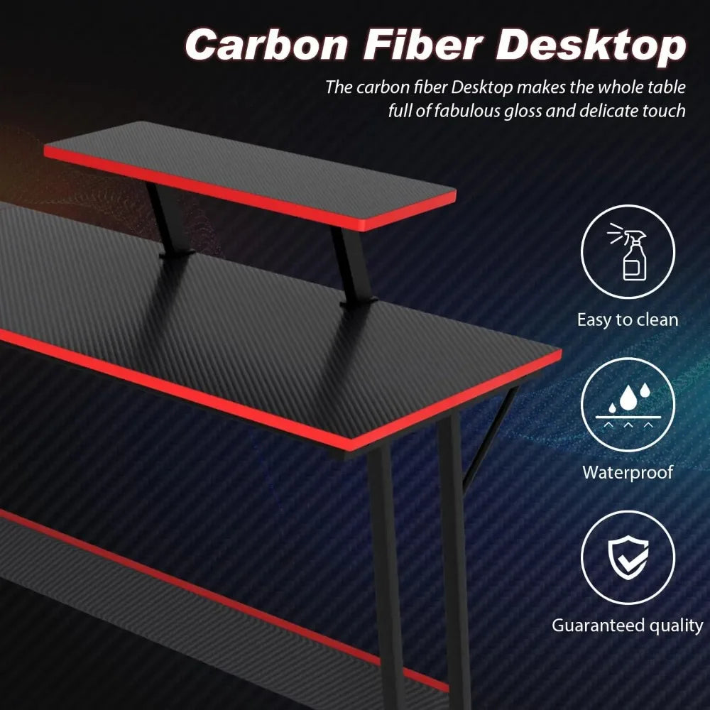 L Shaped Desk Corner Gaming Desk Computer Desk with Large Desktop Studying and Working for Home and Work Place