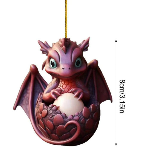 Christmas Dragon Ornaments Novelty Dragon Egg Tree Pendant
 Cute Keychain Decoration Acrylic for Home and Car Decoration