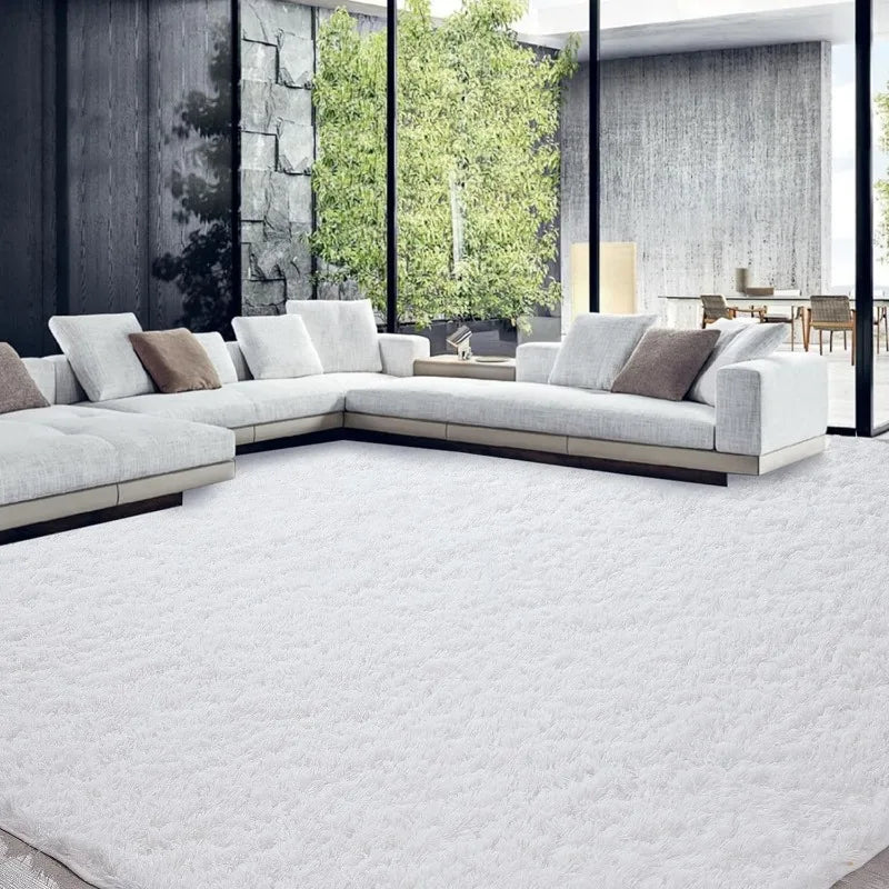 Ultra Fuzzy Large Plush Faux Fur Carpet for Living Room Bedroom, Non-Skid Fuzzy Rug