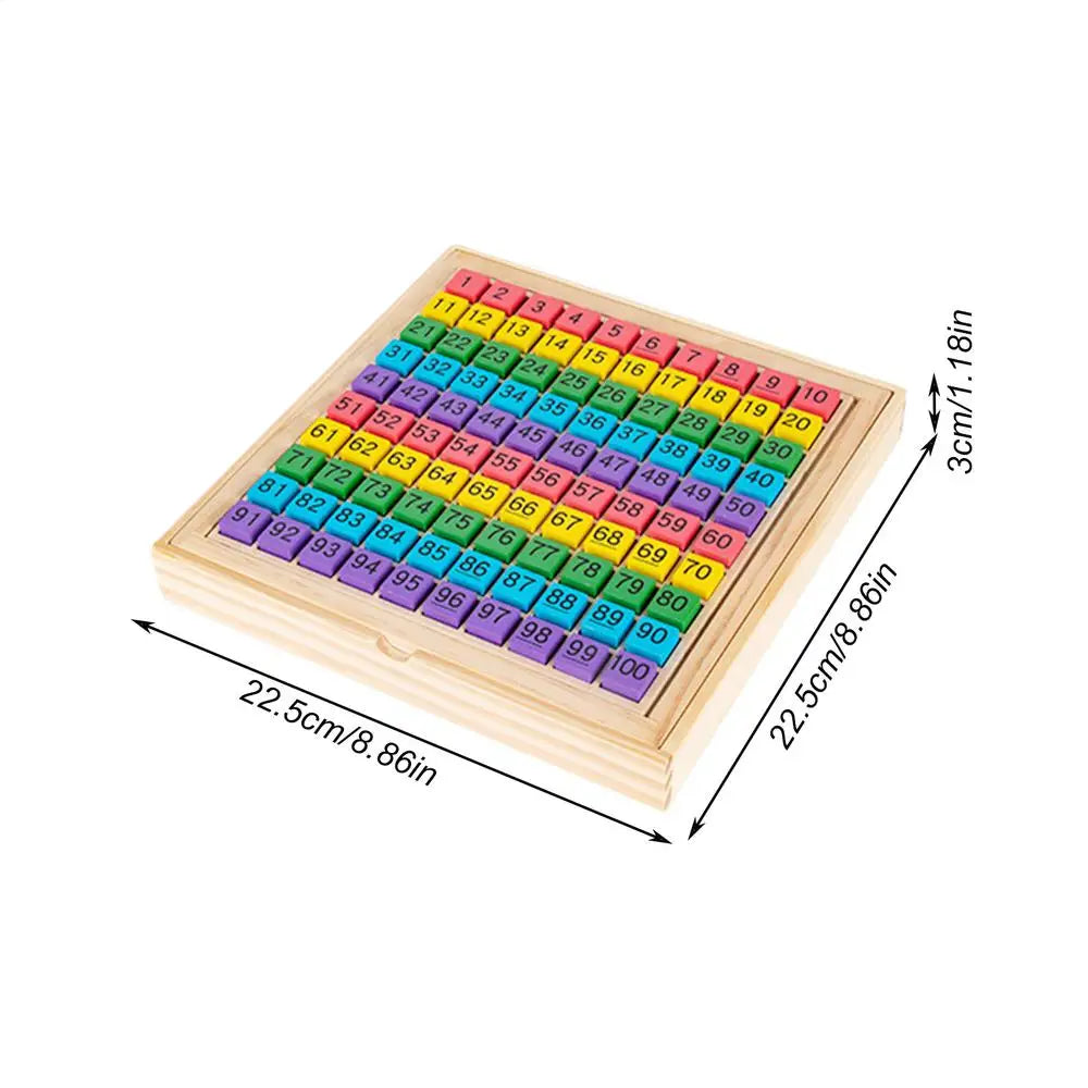 Math Hundred Board 1-100 Consecutive Numbers Learning Toy for Kids Preschool Educational Counting Game for 3 Years Old