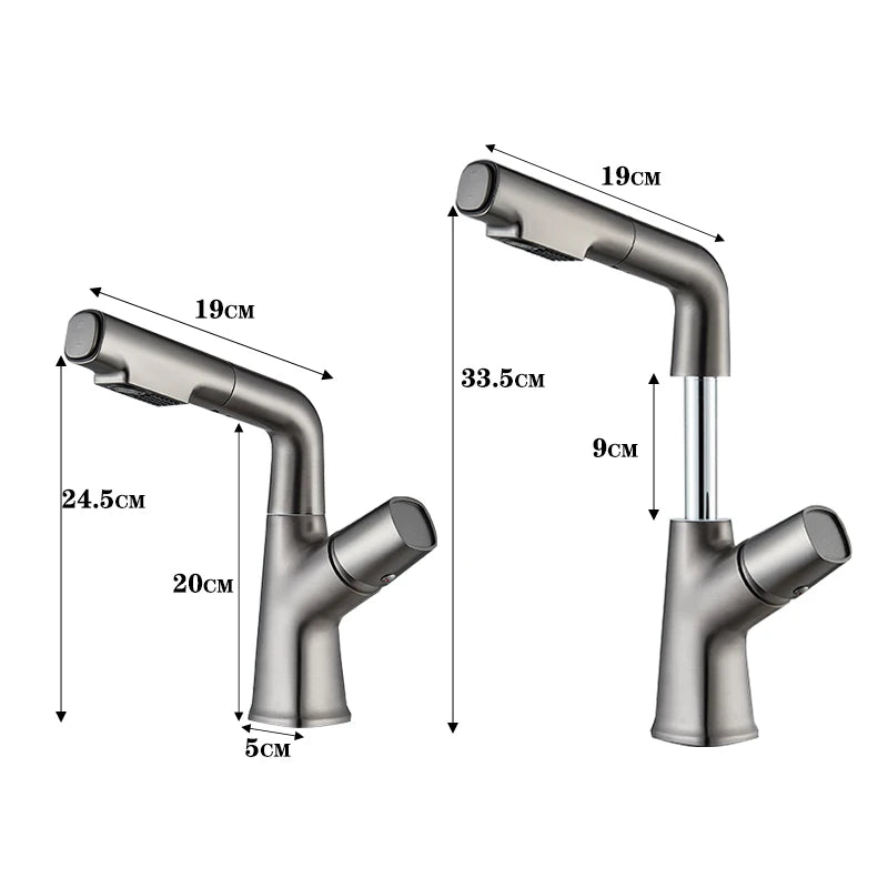 Grey Bathroom Faucet Stainless Steel