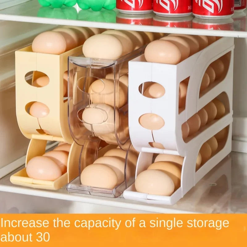 Household Four Tier Refrigerator Egg Storage Box 
Large Capacity Automatic Egg Roller
Space Saving Kitchen Dedicated