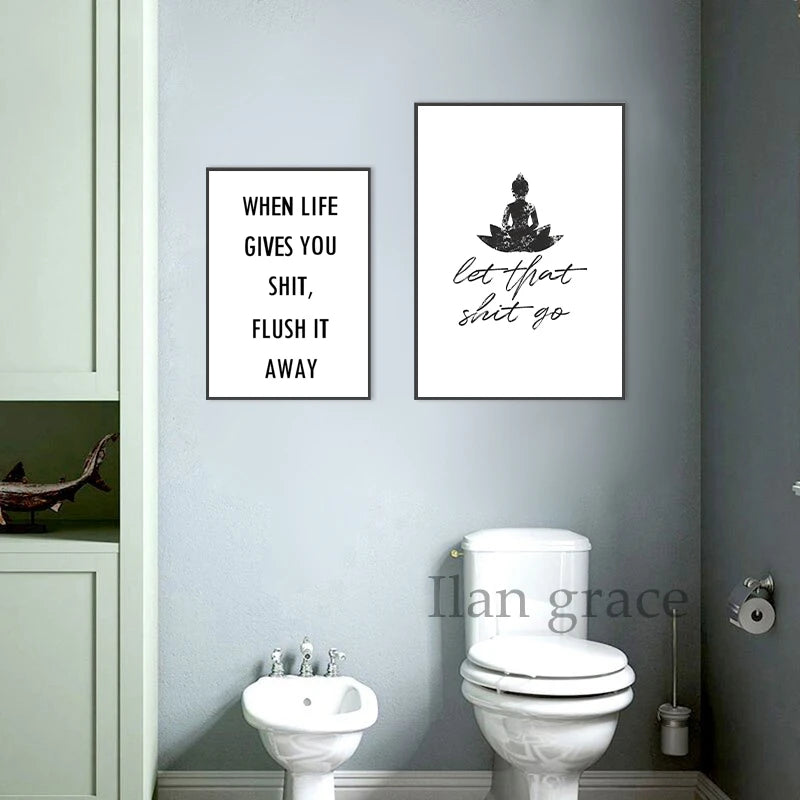 Toilet Rules Wall Art Canvas Painting