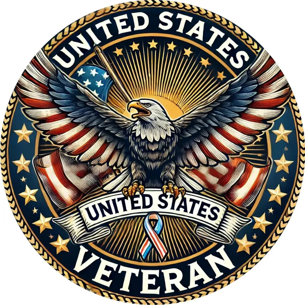 VETEAGLEWIT "US Veteran Sign" | Decor for Homes, Memorials, Vets & Wit Gifts