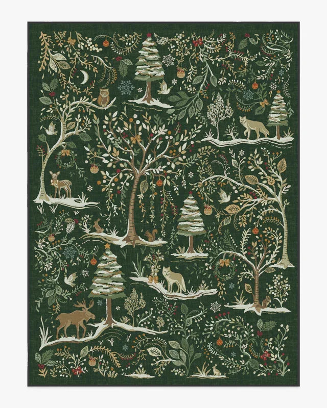 Iris Apfel Protea Forest Green Rug for Living Room