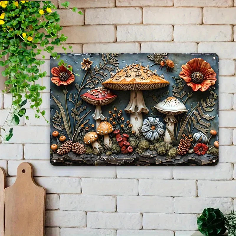 Mushroom Metal Wall Art Decor