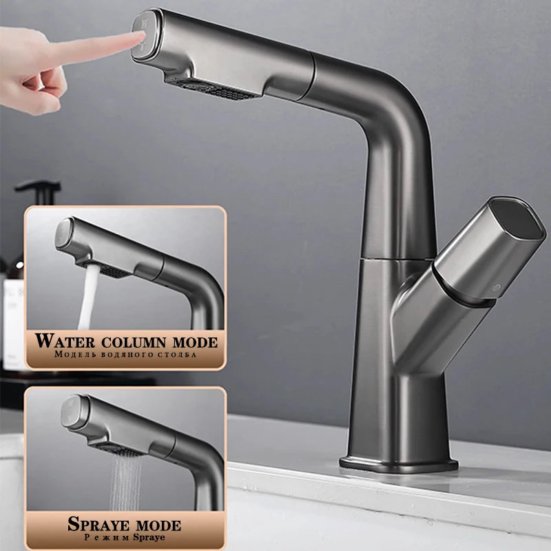 Grey Bathroom Faucet Stainless Steel