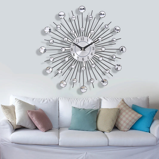 33cm Round Wall Clocks Quartz Movement Hanging Wall Decoration Clock Battery Powered Artistic Background Housewear Furnishings