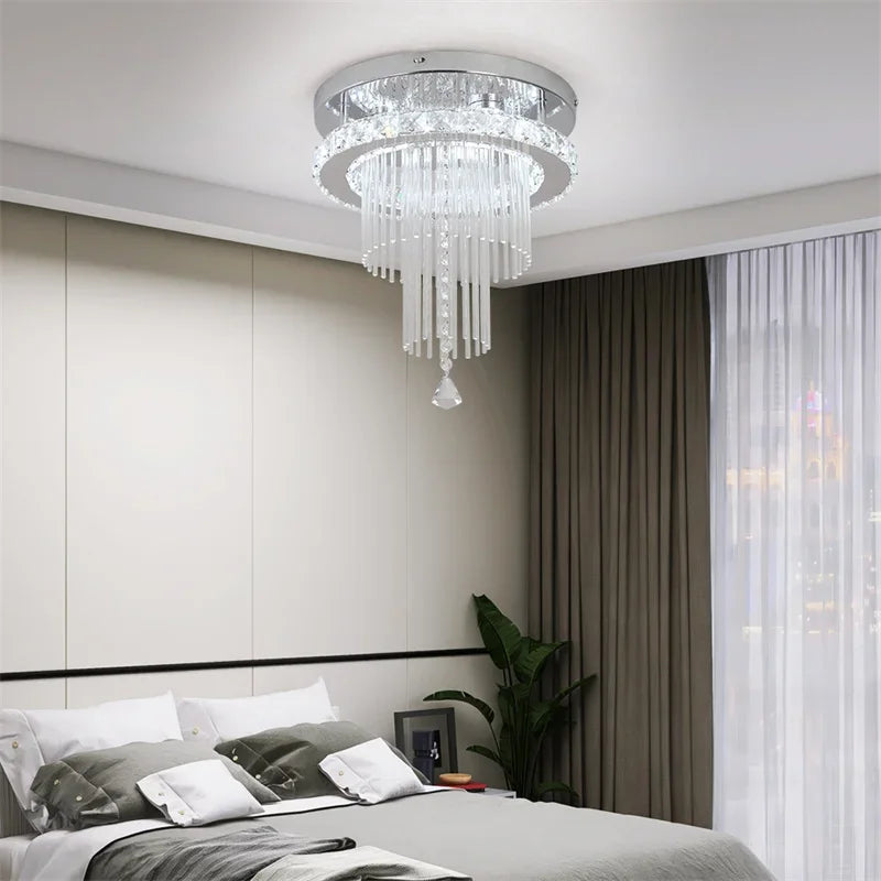 Modern Pendant Light Rain Drop Crystal Chandelier