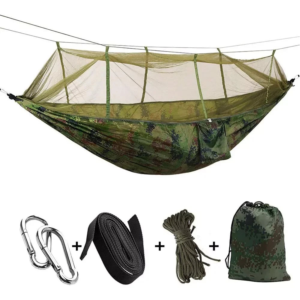 660lbs Portable Double Person Camping Hammock Tent with Mosquito Net Hanging Bed