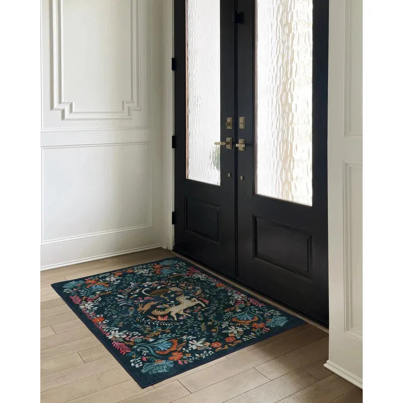 Iris Apfel Protea Forest Green Rug for Living Room