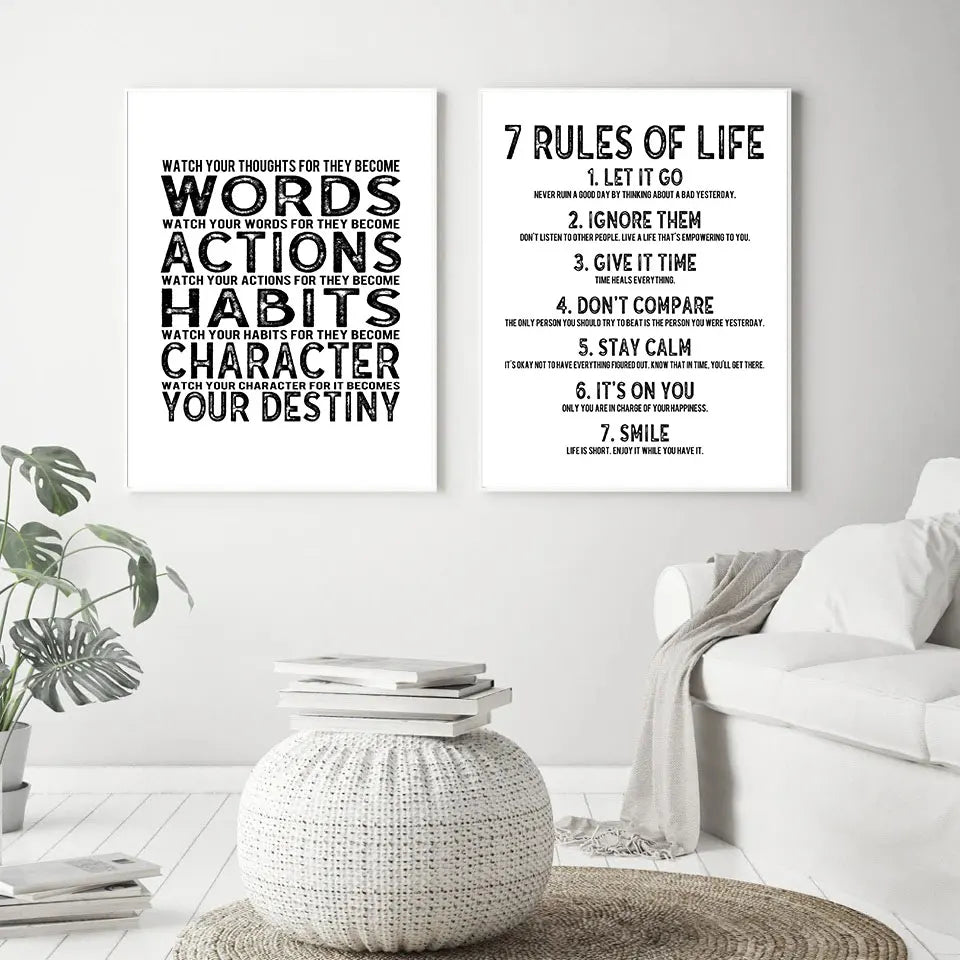 Modern Simple Inspirational Quotes Canvas Poster Prints