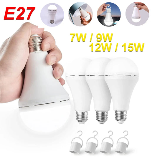 LED Rechargeable Light Bulb 7w 9w 12w 15w 85-265V 
Emergency Bulb Portable Hanging Camping Lamp for Tent
 Home Power Failure Porch