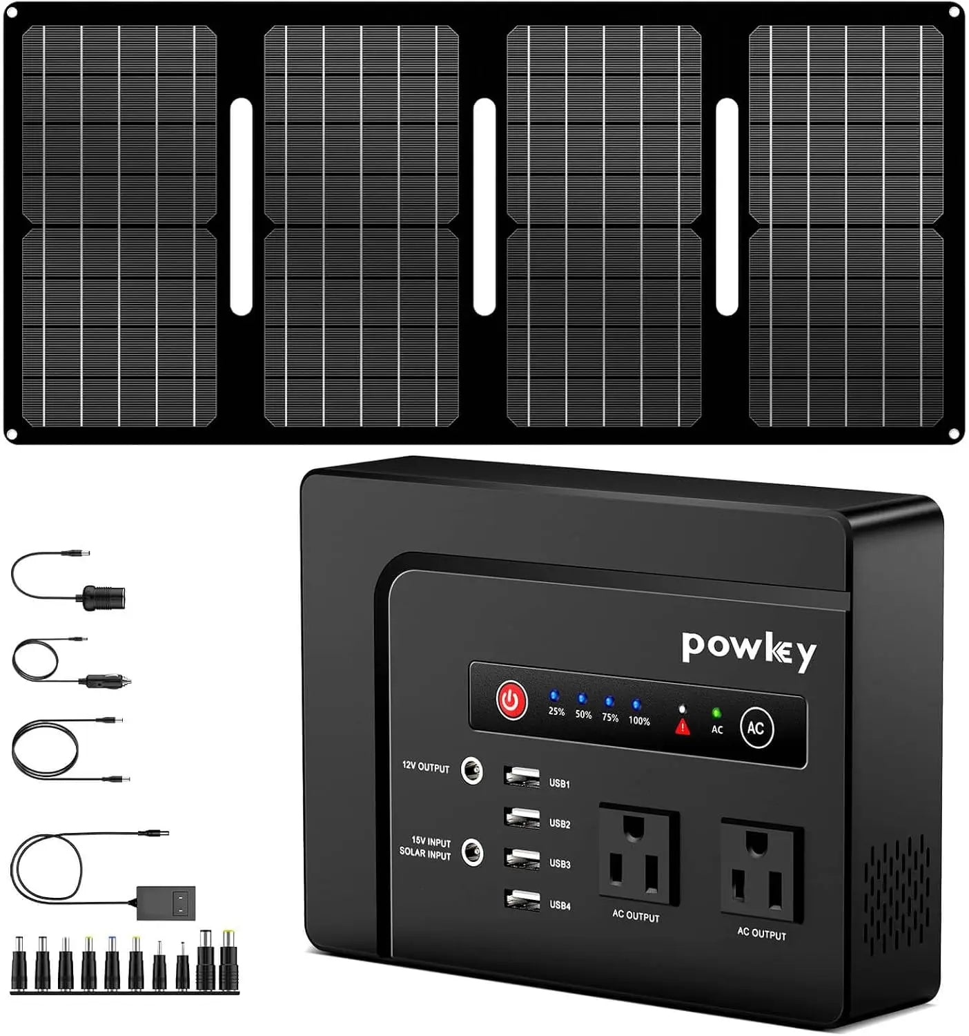 200W Portable Power Station with Solar Panel,
146Wh Power Bank with 40W Foldable Solar Panel for Outdoor Camping RV Home Backup