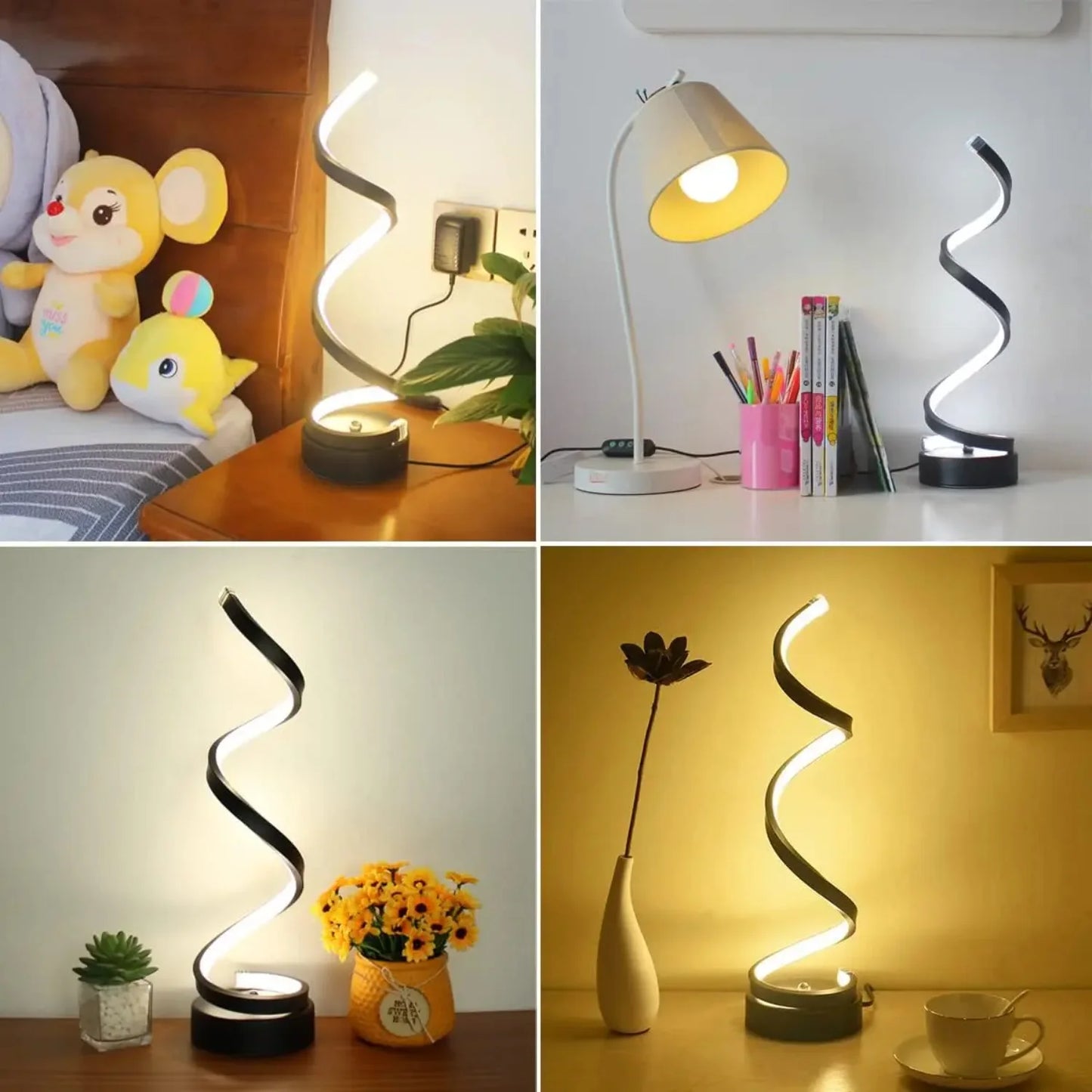 Modern Spiral Dimmable LED Table Lamp,,