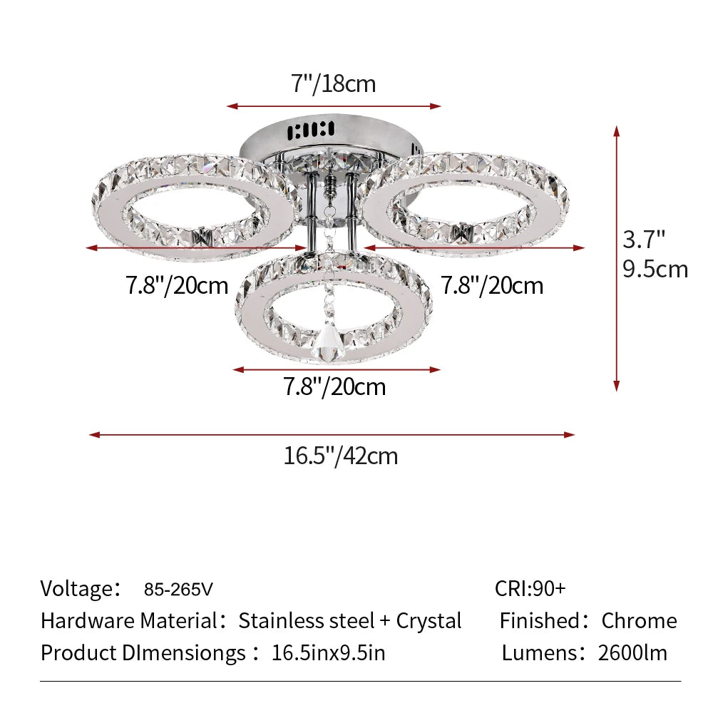 Modern Pendant Light Rain Drop Crystal Chandelier