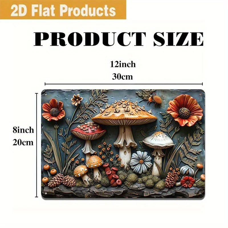 Mushroom Metal Wall Art Decor