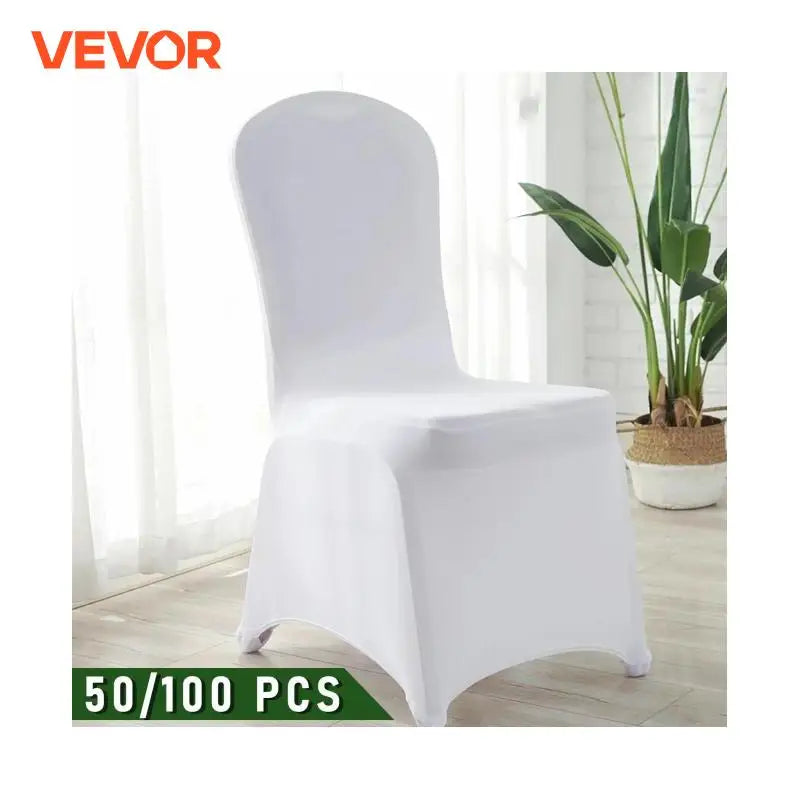 SucceBuy12/30/50/100Pcs Wedding Chair Cover
 Spandex Stretch Slipcover for Restaurant Banquet Hotel Dining Party White Cover