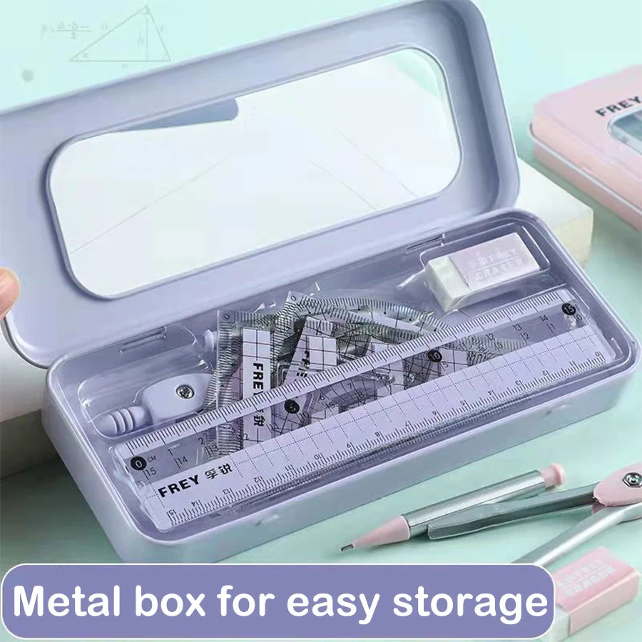 7 Pcs/Set Mathematical Rulers Set 
Multi-function Professional Compass Ruler
 Drawing Tools School Supplies Students Stationery