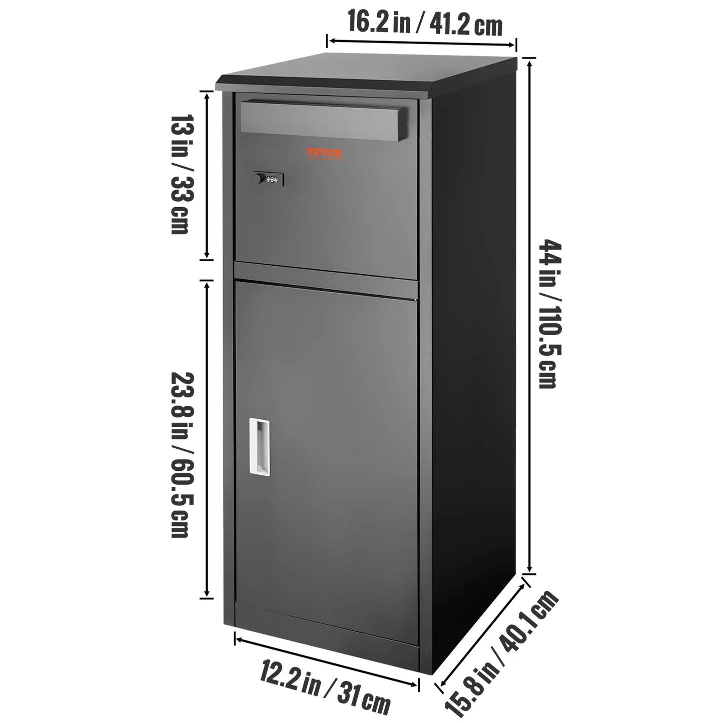 SucceBuy Wall Mounted Anti-theft Mailbox Waterproof Package Delivery Boxes for Outside Large Storage locking Mailbox for Home