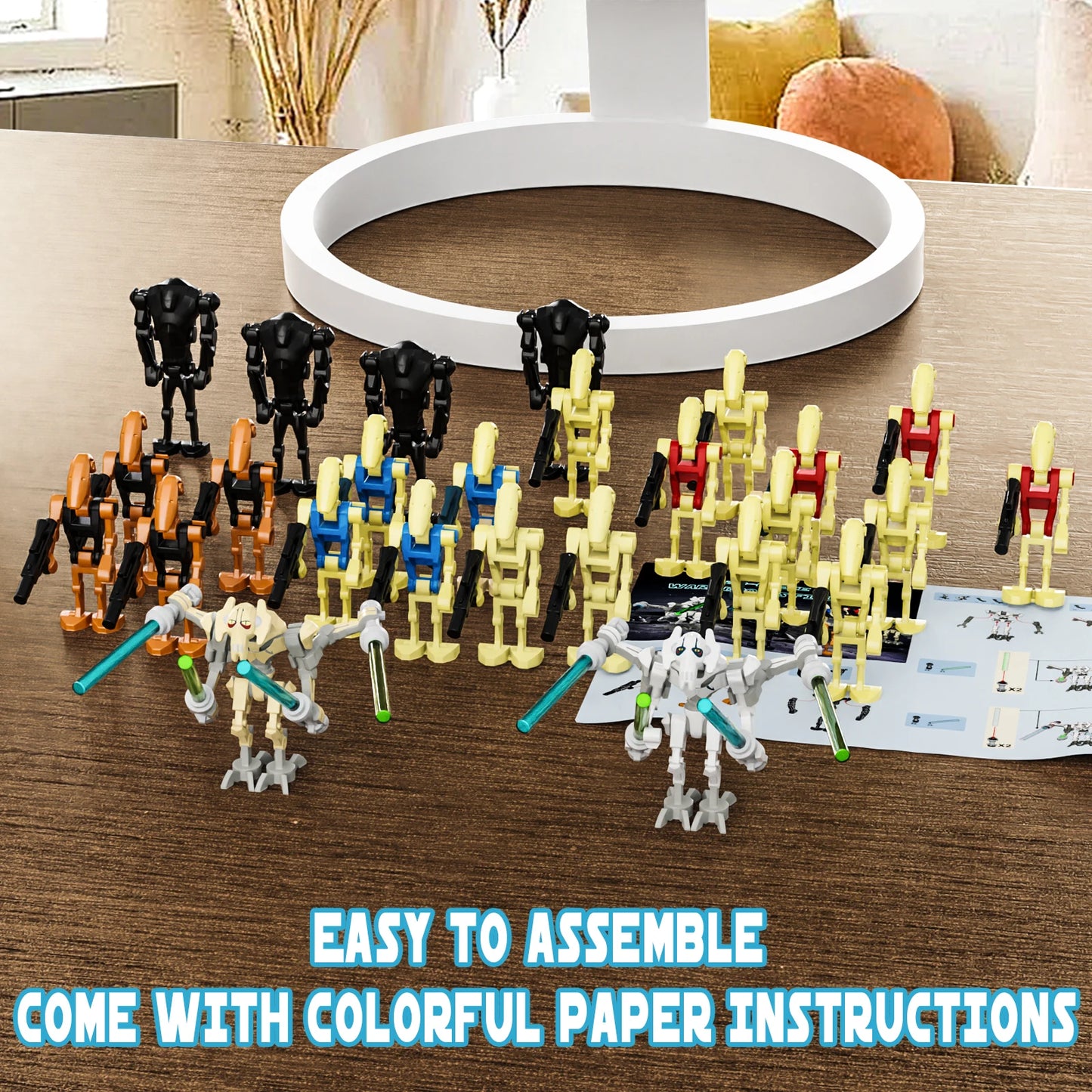 28 Pieces Clone Soldier Battle Droid Battle Pack Set for Kids, Combat Robot Figures Assembly Models Puzzle Building Toys