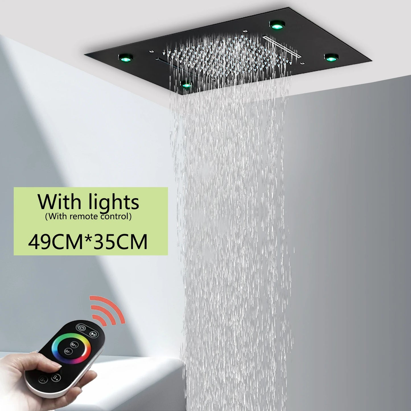 Brushed Ceiling Shower Head with LED Lights