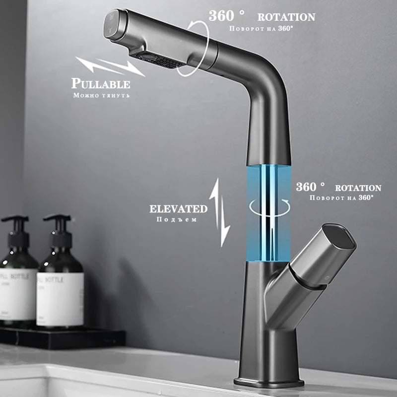 Grey Bathroom Faucet Stainless Steel