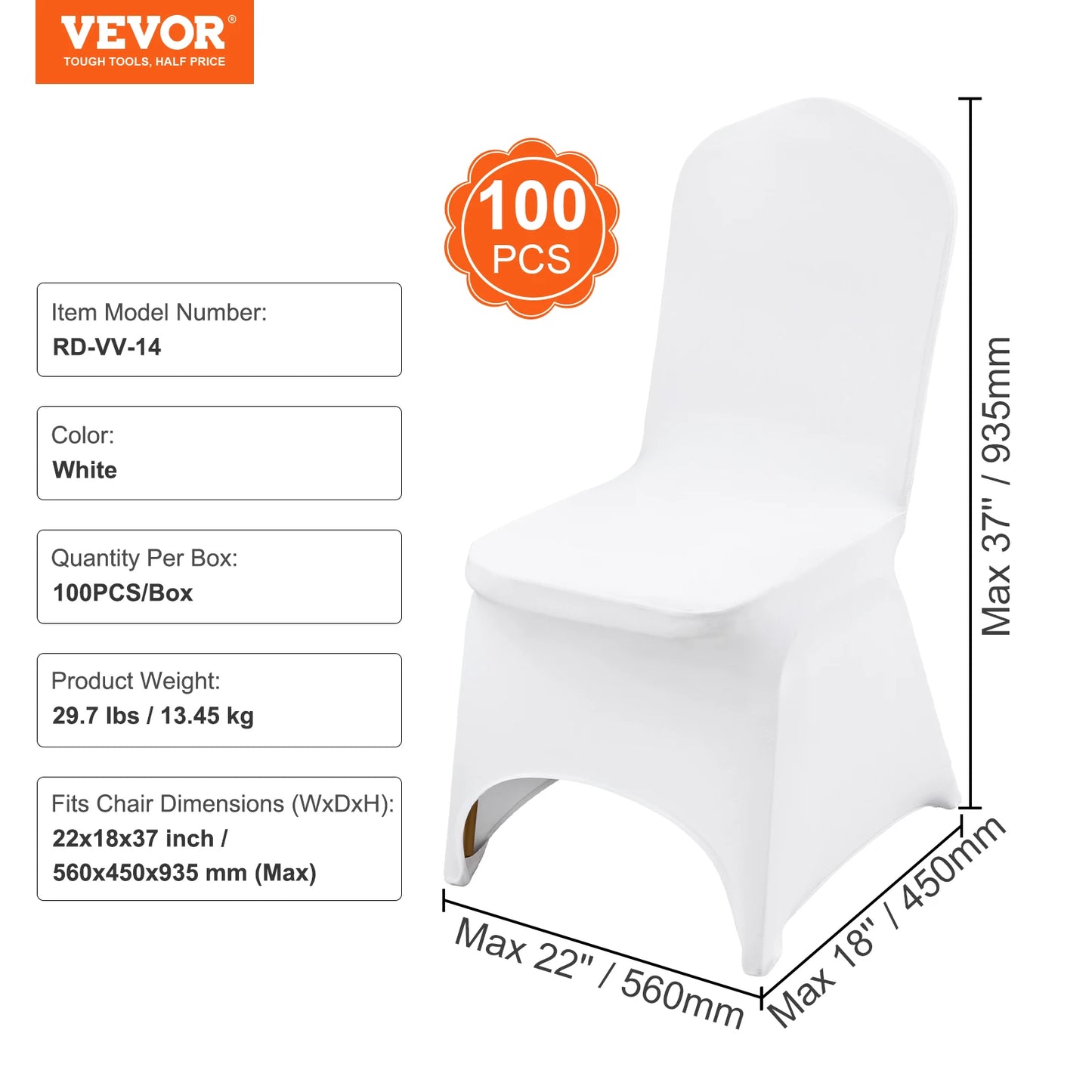 SucceBuy12/30/50/100Pcs Wedding Chair Cover
 Spandex Stretch Slipcover for Restaurant Banquet Hotel Dining Party White Cover