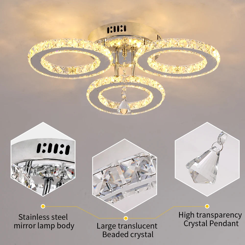 Modern Pendant Light Rain Drop Crystal Chandelier