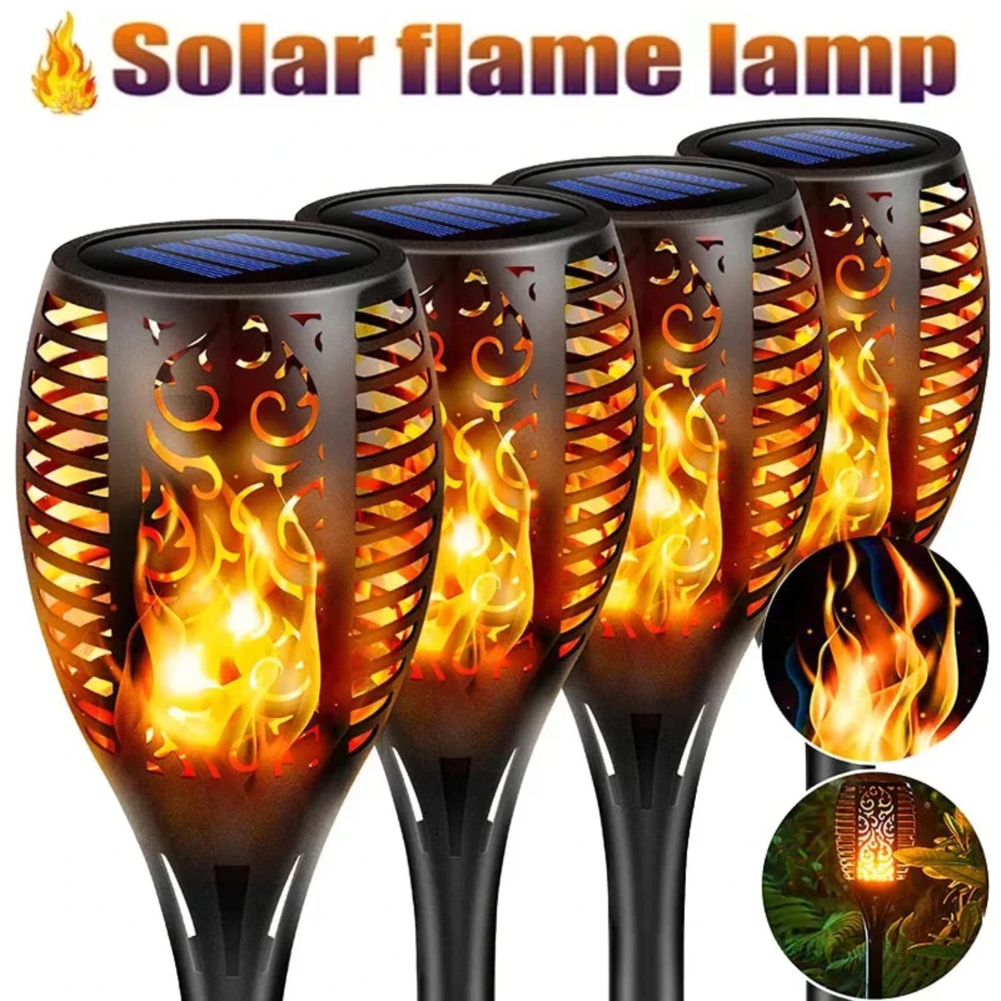 "Outdoor Waterproof Solar Torch Lights