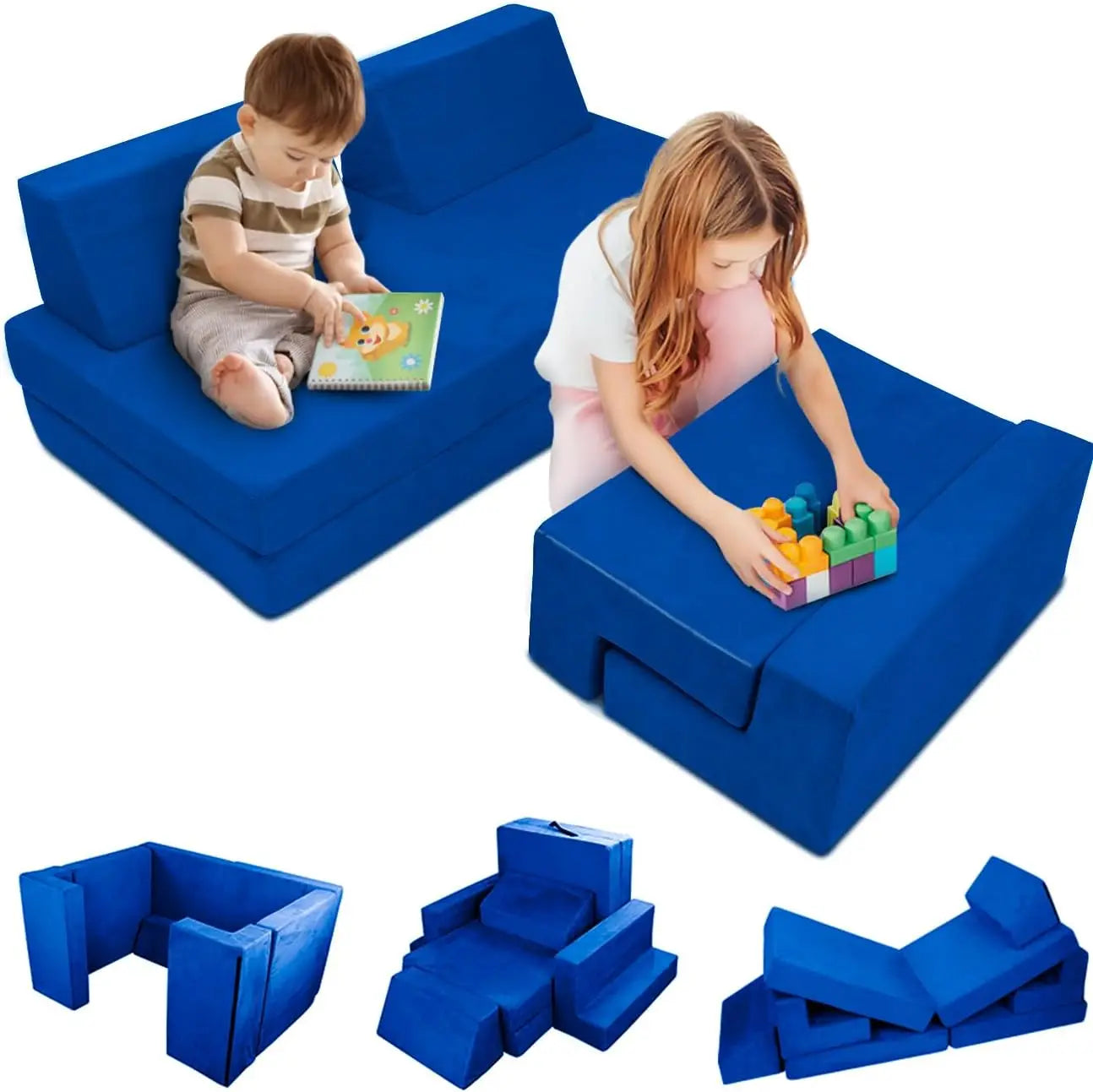 Premium Modular Kids Play Couch for Toddler though Teens,