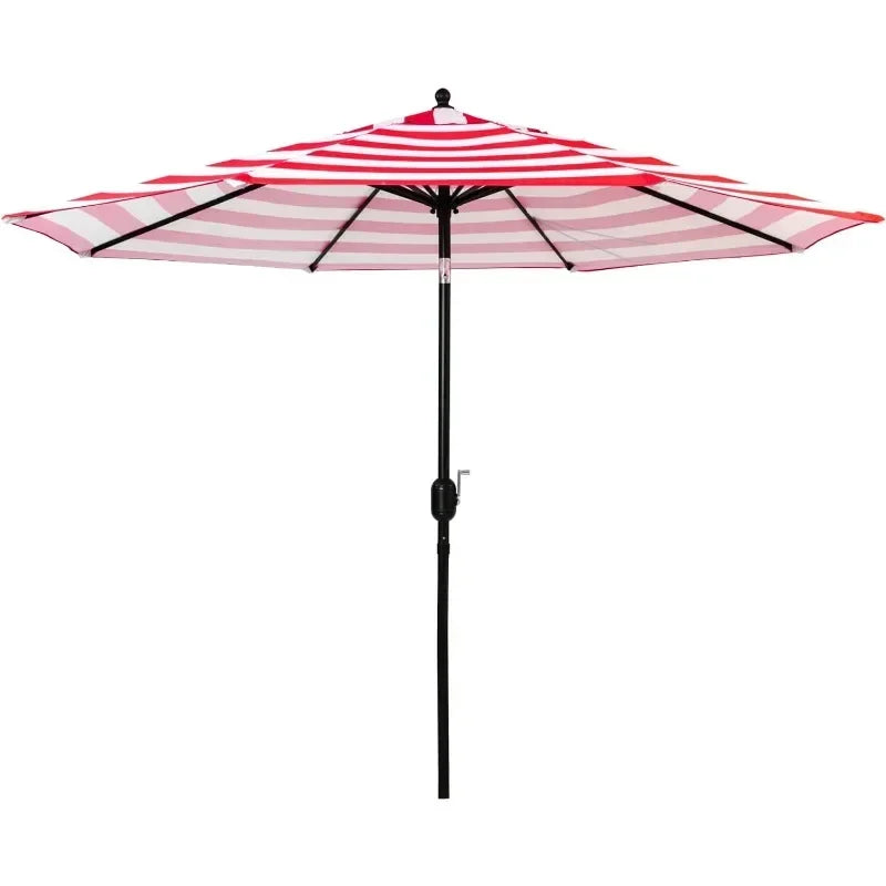 9' Patio Umbrella Outdoor Table Umbrella with 8 Sturdy Ribs (Black and White)