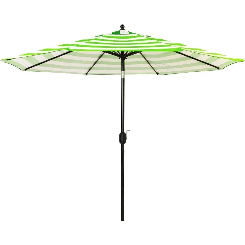 9' Patio Umbrella Outdoor Table Umbrella with 8 Sturdy Ribs (Black and White)