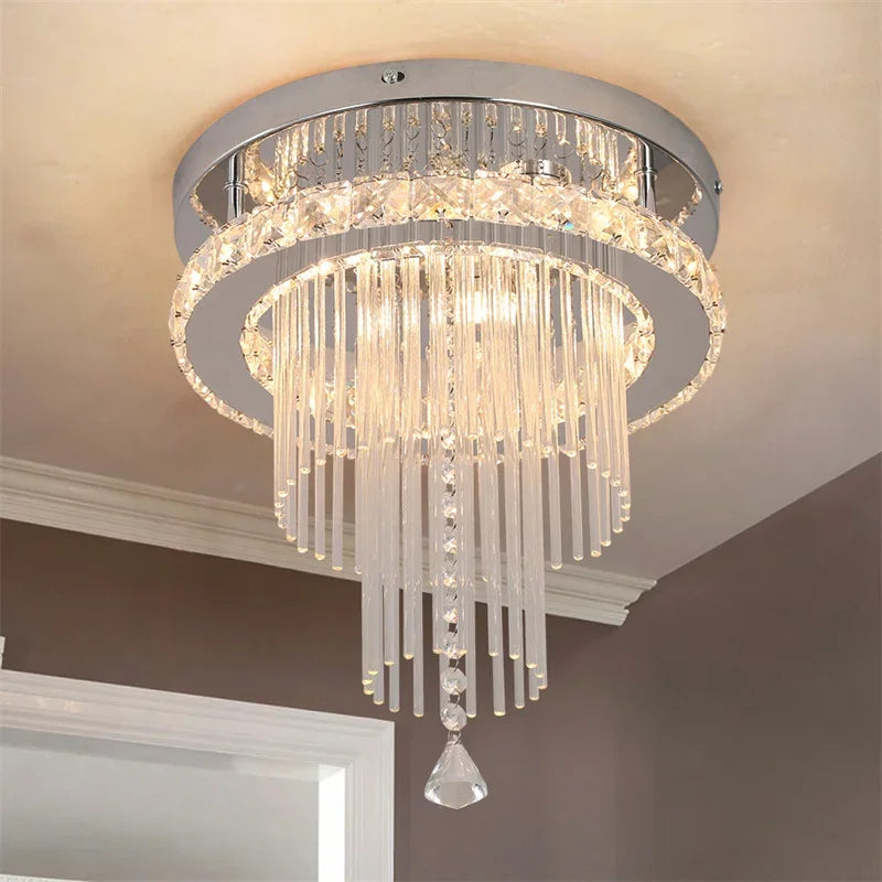 Modern Pendant Light Rain Drop Crystal Chandelier