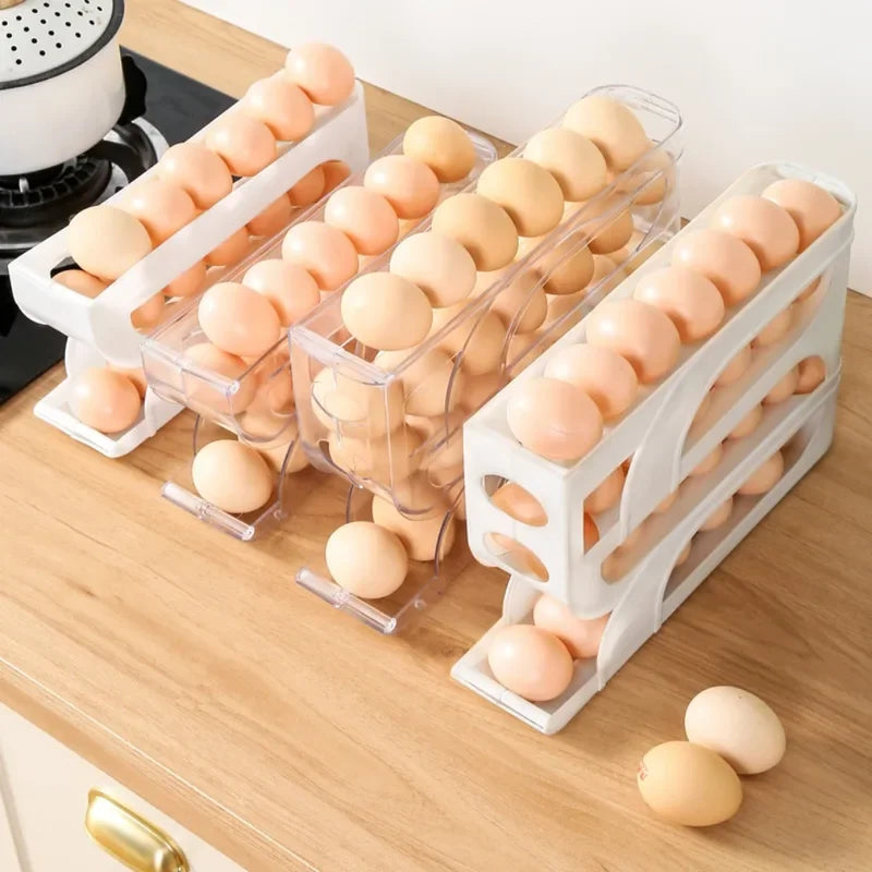 Household Four Tier Refrigerator Egg Storage Box 
Large Capacity Automatic Egg Roller
Space Saving Kitchen Dedicated